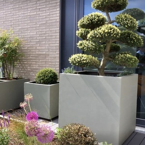 Mueble urbano para exteriores, <span class=keywords><strong>jardineras</strong></span> de metal cuadradas <span class=keywords><strong>grandes</strong></span>, jardín exterior, parque, caja ancha de acero para plantas, macetas para exteriores - Product Image 5