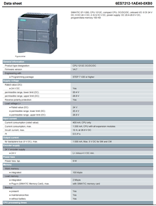 Contrôleur PLC <span class=keywords><strong>SIEMENS</strong></span> SIMATIC <span class=keywords><strong>S7</strong></span>-<span class=keywords><strong>1200</strong></span> 6ES7212-1AE40-0XB0 CPU 1212C Compact DC/DC/DC 24VDC 8DI 6DO 2AI <span class=keywords><strong>PROFINET</strong></span> RJ45 - Product Image 3