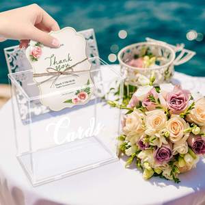 Urna per Donazioni in Acrilico Moderna Personalizzata a <span class=keywords><strong>Prezzo</strong></span> Conveniente, con Apertura Facilitata e Sportello Posteriore, Contenitore per Denaro per Matrimoni - Product Image 1