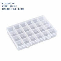 Boîte de rangement multicolore moderne en plastique à 32 compartiments The Beadery