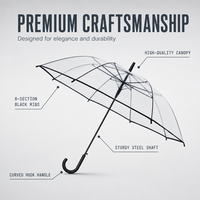 Parapluie de mariage transparent personnalisé avec logo, grand parapluie dôme en POE transparent, parapluies de pluie pour séances photo, événements, fêtes, vente en gros, REACH