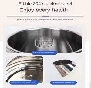 กาต้มน้ำไฟฟ้าสแตนเลส 304 ไร้สาย สไตล์เรโทร พร้อมแหล่งจ่ายไฟ USB พกพาสะดวกสำหรับใช้ในบ้านและโรงแรม - Product Image 6