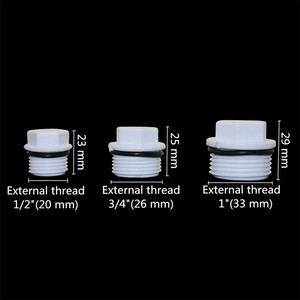 100 Stuks 1/2 3/4 1 Inch Pvc Pijp Connector Eindpluggen Mannelijke Draad Druppelirrigatie Fittingen Waterstop Doppen Plug - Product Image 2