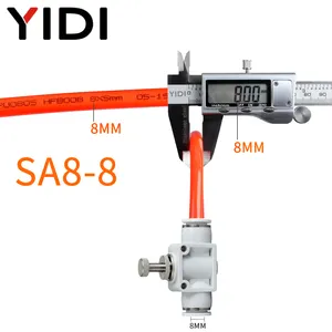 SA 4mm 6mm 8mm 푸시 핏 공기 압축기 호스 파이프 미터법 공압 피팅 퀵 커넥터 속도 조절 밸브