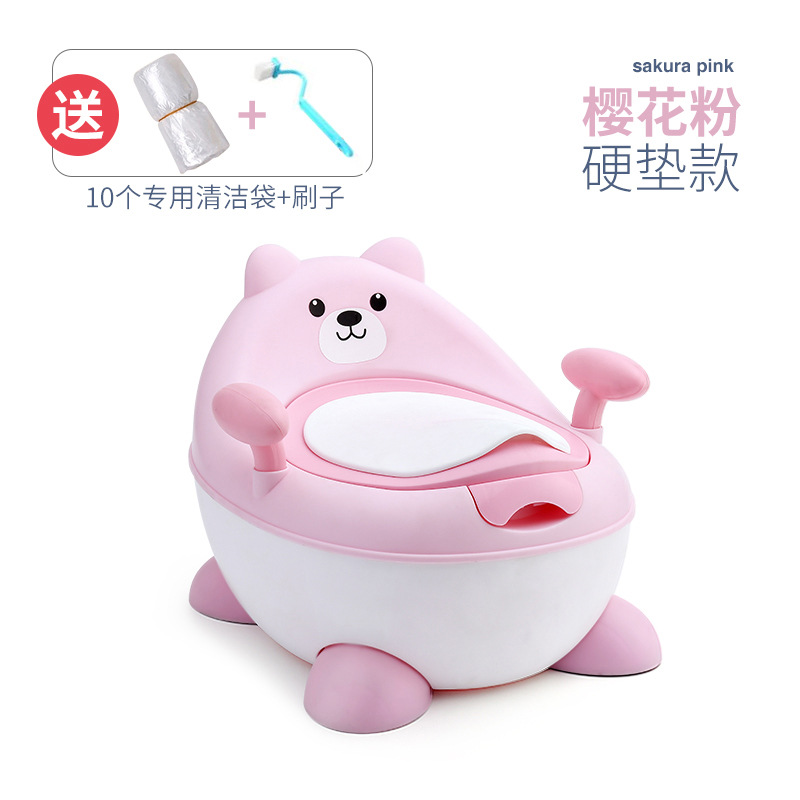 Siège rigide en forme d'ours rose avec brosse offerte