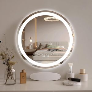 <span class=keywords><strong>Espejo</strong></span> de belleza inteligente de lujo con luces <span class=keywords><strong>LED</strong></span>, sensor de cuerpo de marco de vidrio para decoración de pared de baño, <span class=keywords><strong>espejo</strong></span> redondo moderno - Product Image 3