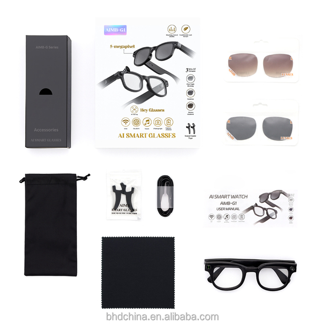 AI Translator Glasses for Business with Camera Bluetooth Glasses Wireless HD Video Phone Calls AI Smart Translation
