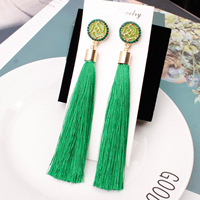 Vente en gros de boucles d'oreilles à pampilles longues fleurs roses pour femmes boucles d'oreilles en macramé colorées à la mode