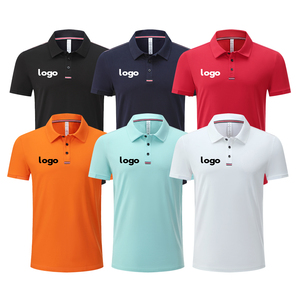 เสื้อโปโลแขนสั้นวัสดุกันเหงื่อเสื้อกอล์ฟแบบพอดีตัวปกติ - Product Image 2