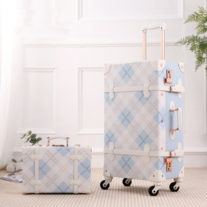 New Fashion Vintage PU Leather Women's Travel <b>Suitcase</b> Set with Makeup Bag - Lightweight Luggage for Princess Style - Product Image 2