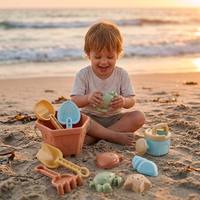 Vente flash : Ensemble de jouets de plage pour enfants avec seau, kit de jeu de bac à sable d'été écologique pour enfants