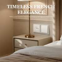 Combinación de enchufe francés 90*90 de enchufe de pared modular y marco curvo, accesorios para el hogar, enchufes de toma de corriente para PC para enchufe de la UE
