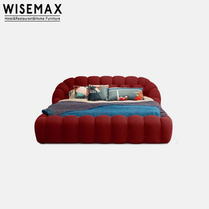 Wisemax đồ nội thất phong cách Ý đồ nội thất nhà Styling Sponge vuông mềm cao đầu giường Vua kích thước giường cho phòng ngủ biệt thự - Product Image 6