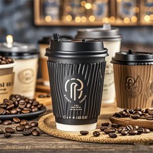 Custom logo Eco Friendly Takeaway <b>Disposable</b> 8/10/14/16oz Double Wall Paper Coffee <b>Cups</b> with Lids - Product Image 6