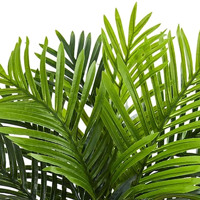 Décoration de jardin d'intérieur, plante artificielle en pot, arbres verts, bonsaï, triple palmier Areca artificiel