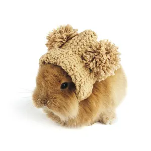 Chapeau de décoration en laine de lapin pour animaux de compagnie, petite casquette, accessoires pour vêtements, chapeau lapin, chinchilla