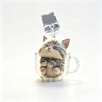 Bouchon anti-poussière universel pour téléphone en acrylique, pendentif chat mignon, breloque décorative pour téléphone portable, cadeau pour filles