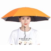 Vente en gros de tête parapluie chapeau couvre-chef parapluie pour la pêche randonnée plage camping tête chapeaux extérieur résistant au soleil Logo personnalisé