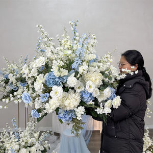 Artificial Roses <b>Table</b> Centerpieces silk flowers balls for centerpieces Custom High Quality Silk Blue Rose Flower Ball - Product Image 5