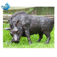 Décoration de jardin extérieure, Fontaine à vœux en laiton représentant un cochon inspirée de scènes de films célèbres, Sculpture de sanglier en bronze