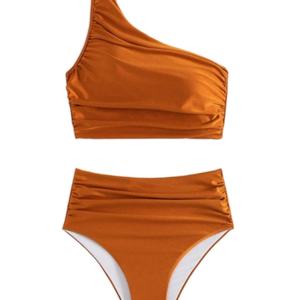 Bikinis Personalizados 2025, Trajes de Baño de Cintura Alta, Fabricante de Trajes de Baño de 2 Piezas, Decoración de Diamantes, Impresión Digital, Diseño Sólido con Letras, Frutas y Geométricos - Product Image 1