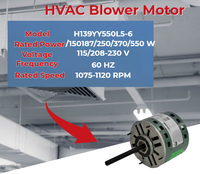 Moteur de ventilateur HVAC 1/5 1/4 1/3 1/2 3/4 HP ODM | Moteur à induction monophasé Honest 115-230V 60HZ Classe IP20 Modèle à bobine en cuivre