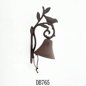 2024 Cast Iron Dinner Bell Antique Cast Iron Bronze Metal Door Bell Pull 2 Bird Design