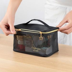 New Arrival Large Capacity Mesh Washing Storage Transparent <strong>Bag</strong> Travel 5 Piece Set <strong>Cosmetic</strong> <strong>Bags</strong> - Product Image 5