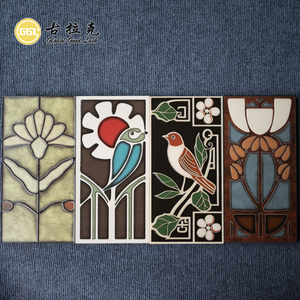 Tuile en céramique émaillée de finition glacée exquise, motif artistique pour villa, salon, mur d'accentuation, décoration intérieure de restaurant - Product Image 1