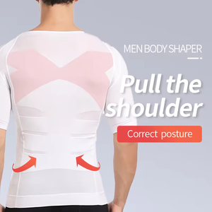 Ropa interior adelgazante moldeadora para hombre, corsé, camisa muscular, manga corta, quemador de grasa, chaleco adelgazante de compresión - Product Image 3