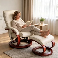 Sillón de Masaje Reclinable Eléctrico de Alta Calidad con Estructura Metálica y Tapicería Moderna, Respaldo Abierto, Reposabrazos Acolchados, Patas de Madera y Control Remoto