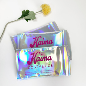 Bolsa de Envío Láser Plateada de Lujo, Bolsa de Embalaje de Ropa con Logotipo Personalizado Impreso, Bolsa de Envío Holográfica con Cinta de Sellado - Product Image 2