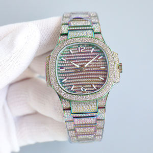 Reloj de Pulsera de Grado 5A con Acabado Láser Iridiscente, Diseño Elegante y Moderno, Esfera Lujosa con Incrustaciones de Diamantes, Personalizable - Product Image 1