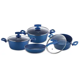 Buy Wholesale China 8 Piece Pots Pans Set Pressed Non Stick Blue