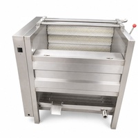 Automatische borstelrolwasmachine van SUS304 roestvrij staal voor het wassen en schillen van aardappelen, gember, wortelen en andere wortelgewassen