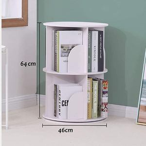 Estantería Giratoria para Libros de 2, 3 y <span class=keywords><strong>4</strong></span> Niveles para Cuarto de Estudio Infantil, Librería Redonda con Ruedas - Product Image 3