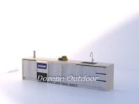 Évier de cuisine extérieur en acier inoxydable, station de lavage anti-corrosion intégrée aux zones de cuisson en plein air pour un nettoyage rapide après la cuisson au barbecue