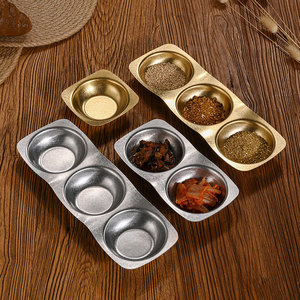Plats à sauce en acier inoxydable, carrés et ronds, plateaux à condiments pour kimchi, vaisselle, norme JIS - Product Image 1