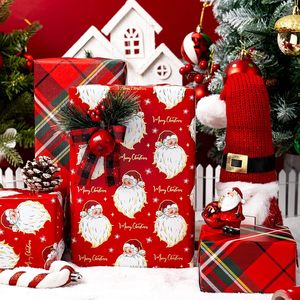 Red Christmas <b>Wrapping</b> <b>Paper</b> Roll Santa Claus Design Double Side 46.8 Square Feet Gift Craft Recyclable - Product Image 5