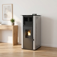 PANSEE PS-100 10kw Kompor Pelet Baja Karbon Modern Ramah Lingkungan dengan Remote Control
