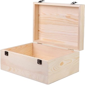 Scatola in <span class=keywords><strong>Legno</strong></span> Grezzo con Chiusura a Scatto, Contenitore Naturale Fai-da-Te per Decorazioni Rustiche - Product Image 1