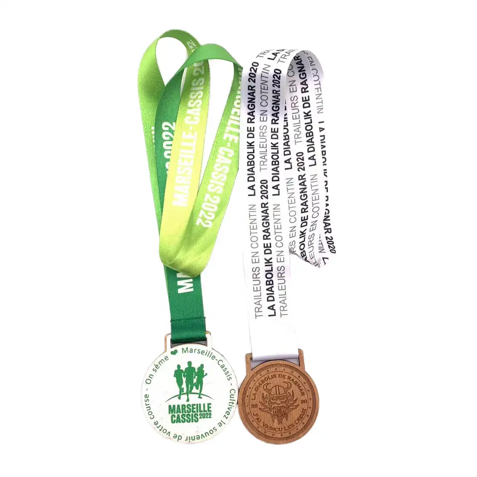 ميدالية خشبية مخصصة بطباعة شعار بالليزر للصناعات اليدوية بيئية سباق الدراجات مخصصة من الجهة المصنعة