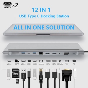 12-in-1-USB-C zur HDMI-Docking station 12-in-1-USB-C-Typ-C-Hub-Multiport-Dockingstation mit Dual-HDMI - Product Image 2