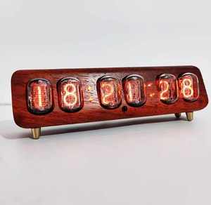 YIZHI Nouveau Design Verre Matériau Bois Horloge <span class=keywords><strong>Nixie</strong></span> Horloge de bureau In-12 Glow Digital <span class=keywords><strong>Tube</strong></span> 6-Bit Horloge <span class=keywords><strong>Nixie</strong></span> pour la décoration de table d'étude - Product Image 3