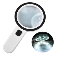 Loupe portable 30x avec outil de lecture et d'entretien en laiton portable 12 LED