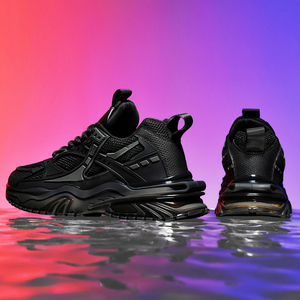 รองเท้าผ้าใบผู้ชายทรงสูง สไตล์ลำลอง พื้นยาง PU กันน้ำ ระบายอากาศได้ดี หนังไมโครไฟเบอร์  แบบสวมใส่เดินสบาย - Product Image 3