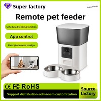 Comedero Inteligente para Mascotas de Acero Inoxidable con Cámara HD WiFi a Batería, Alimentación Programada y Diseño Desmontable para Perros y Gatos