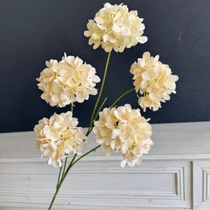 Diseño Popular Seda 80cm Rama larga 5 cabezas Hortensia Flor 11cm Diámetro Hortensia artificial Flor rosa - Product Image 2