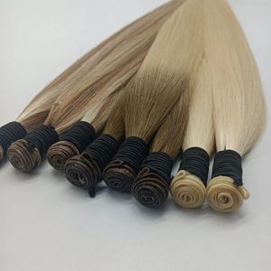 Extensions de cheveux naturels Remy en gros, <span class=keywords><strong>blond</strong></span> platine, double trame Genius, style ondulé soyeux - Product Image 3