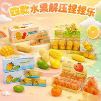 Jouet anti-stress à presser en forme de fromage et de mangue, changeant de couleur, design mangue, boîte transparente, unisexe, 15 ans et plus